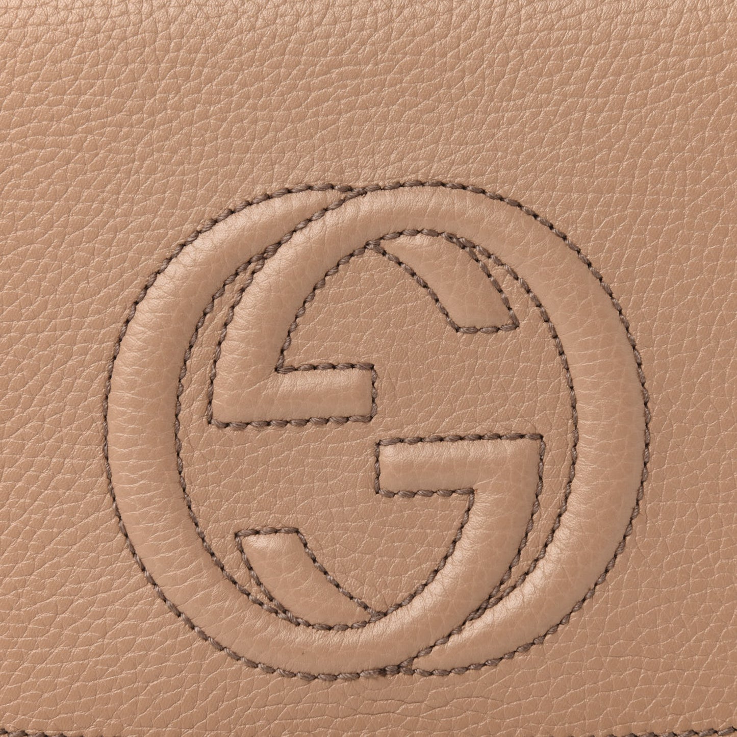 Pebbled Calfskin Medium Soho Flap Crossbody Camelia