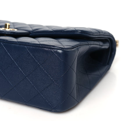 Chanel Caviar Quilted Jumbo Double Flap Navy Blue 10 of 14