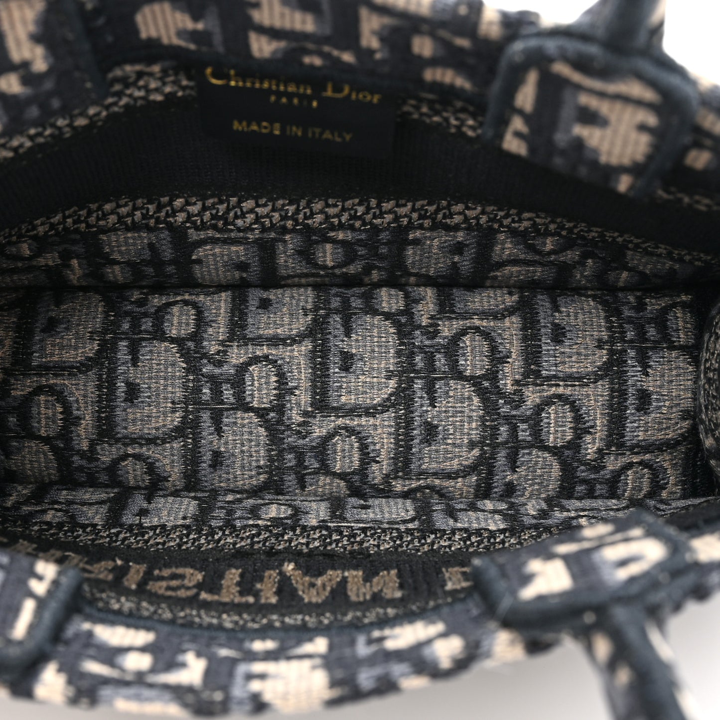 Oblique Mini Book Tote With Strap Blue Multicolor