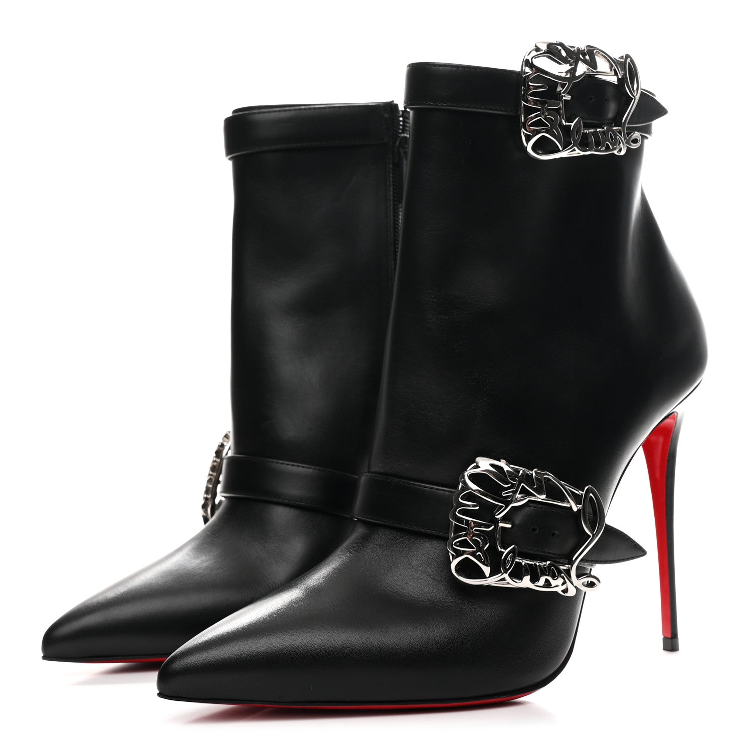 Christian Louboutin Calfskin Giddylina Booty 100 Ankle Boots 41 Black 4 of 9