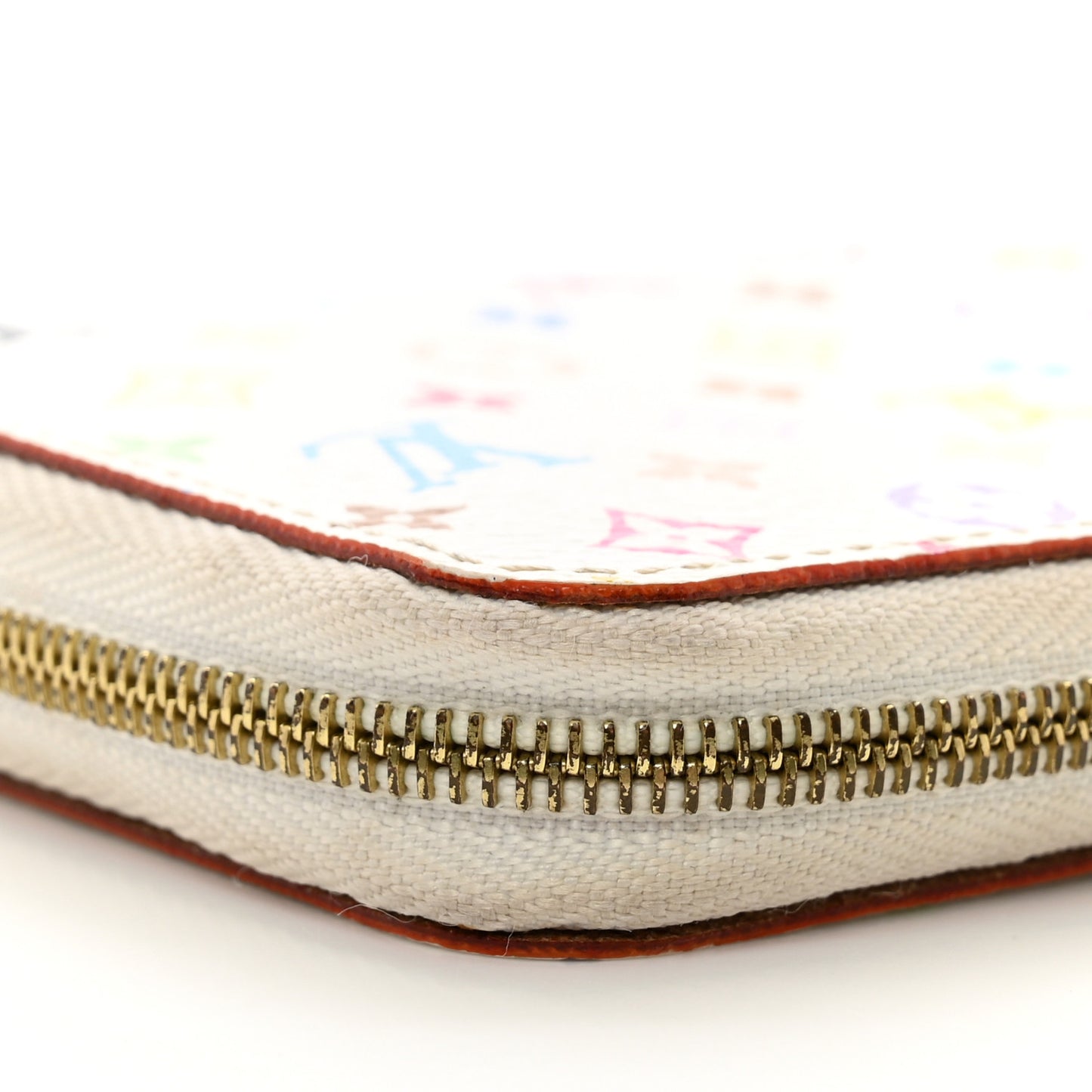 Monogram Multicolor Zippy Coin Purse Wallet White Litchi