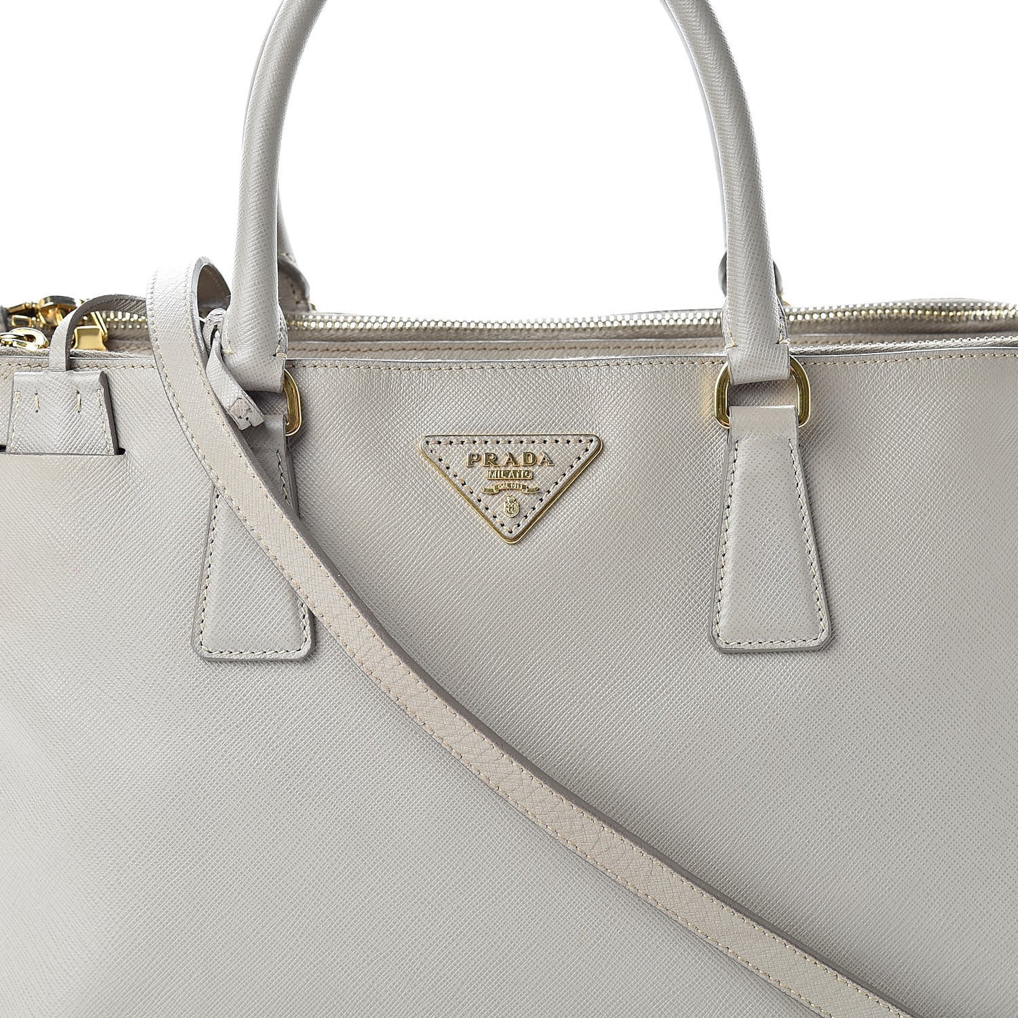 Saffiano Medium Galleria Double Zip Tote Argilla