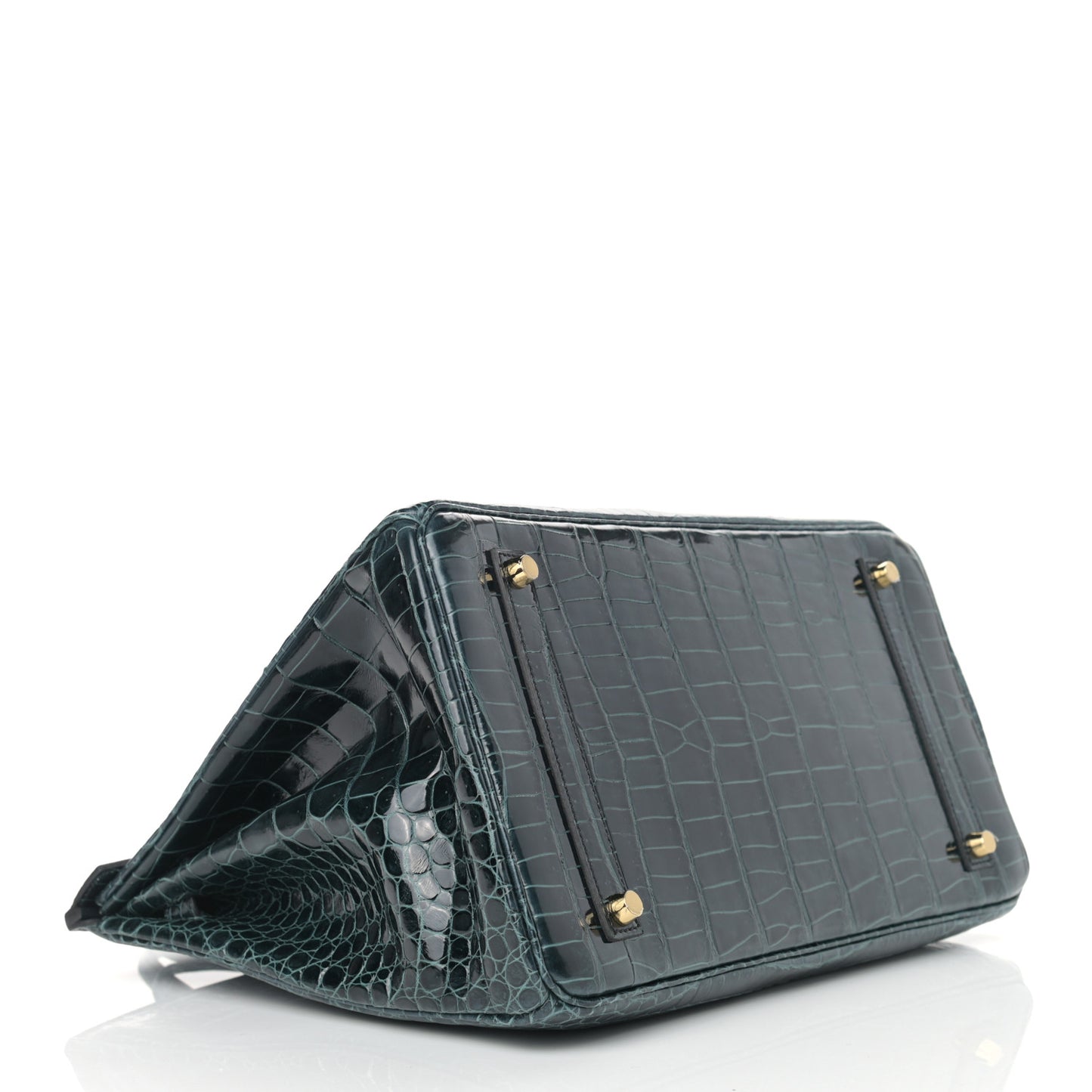 Shiny Porosus Crocodile Birkin 35 Vert Rousseau