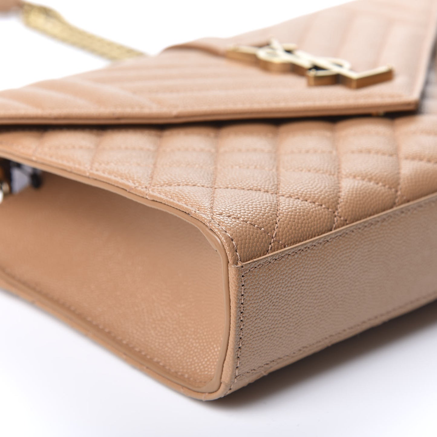Grain De Poudre Textured Mixed Matelasse Triquilt Medium Monogram Satchel Dune