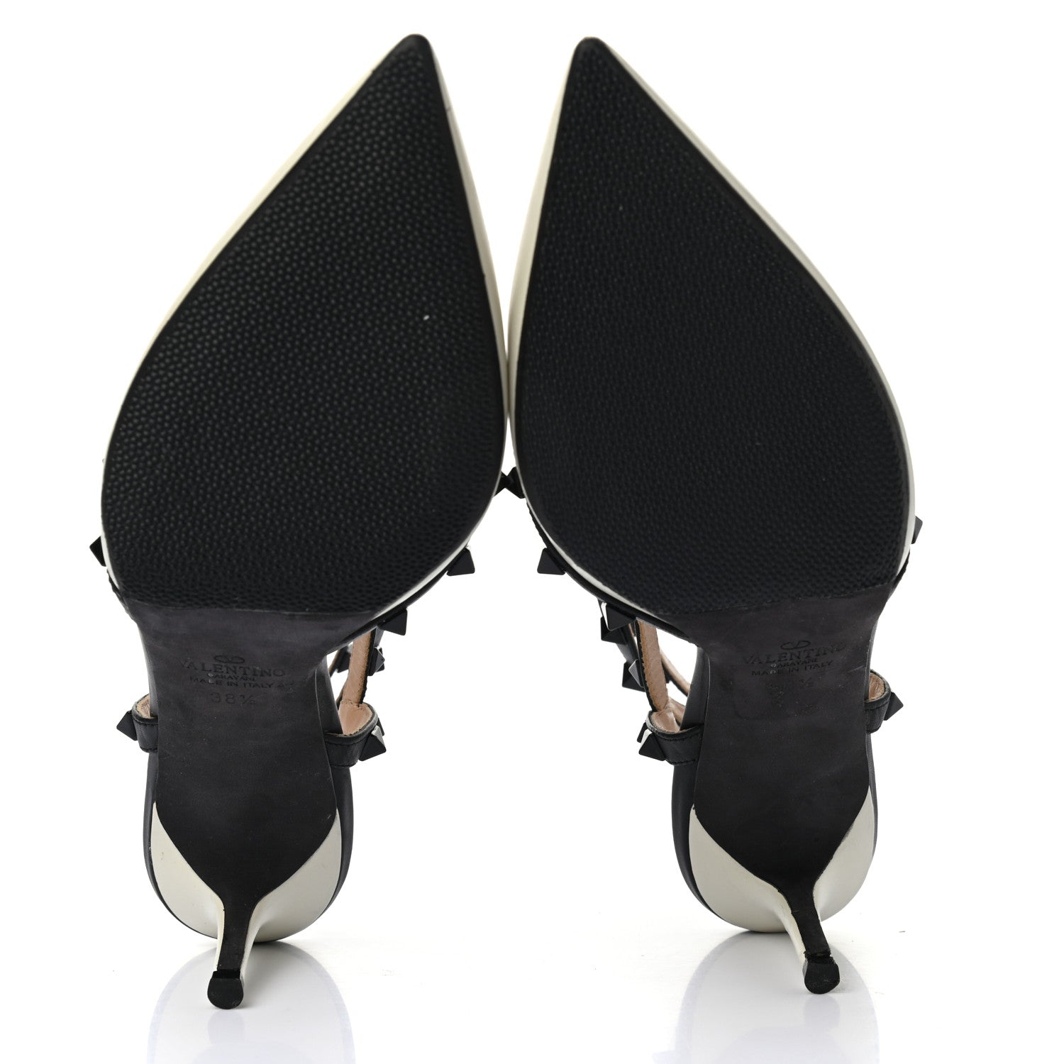 Valentino Garavani Nappa Rockstud Ankle Strap 65mm Pumps 38.5 Light Ivory Black 5 of 8
