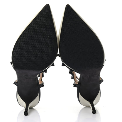 Valentino Garavani Nappa Rockstud Ankle Strap 65mm Pumps 38.5 Light Ivory Black 5 of 8