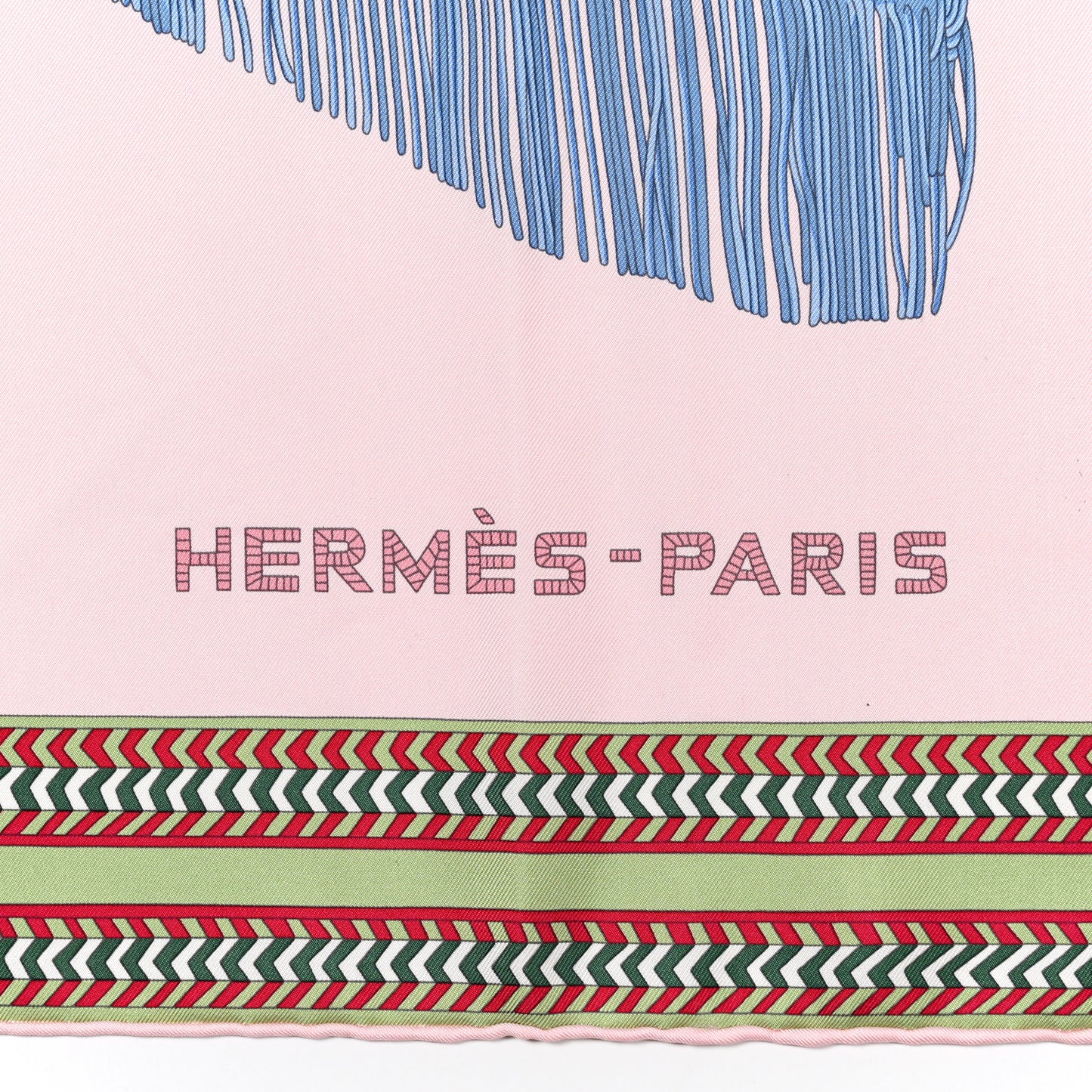 Silk Selle Des Steppes Scarf 90 Rose Pale Bleu Jean