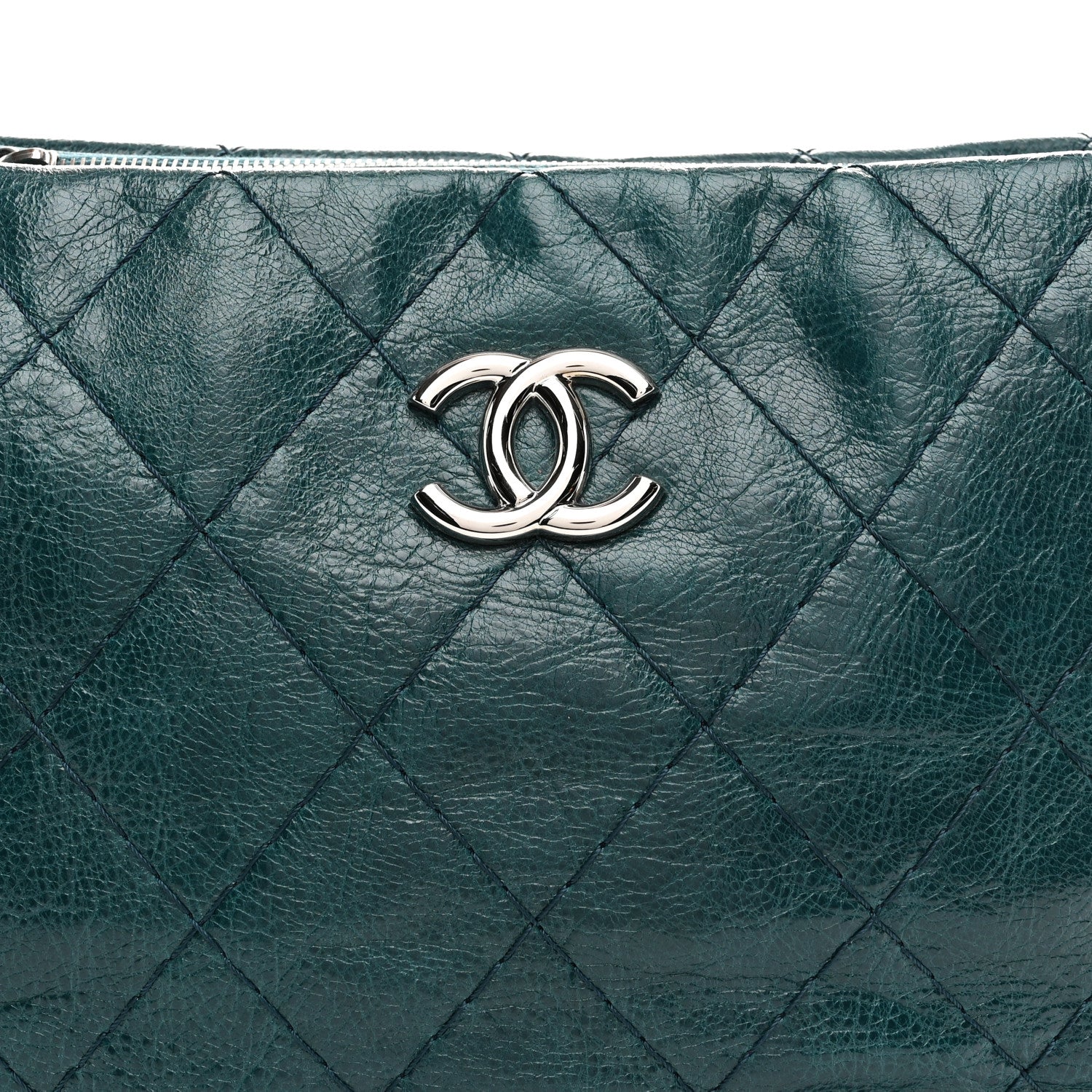 Chanel Glazed Calfskin On The Road Hobo Turquoise 8 of 10