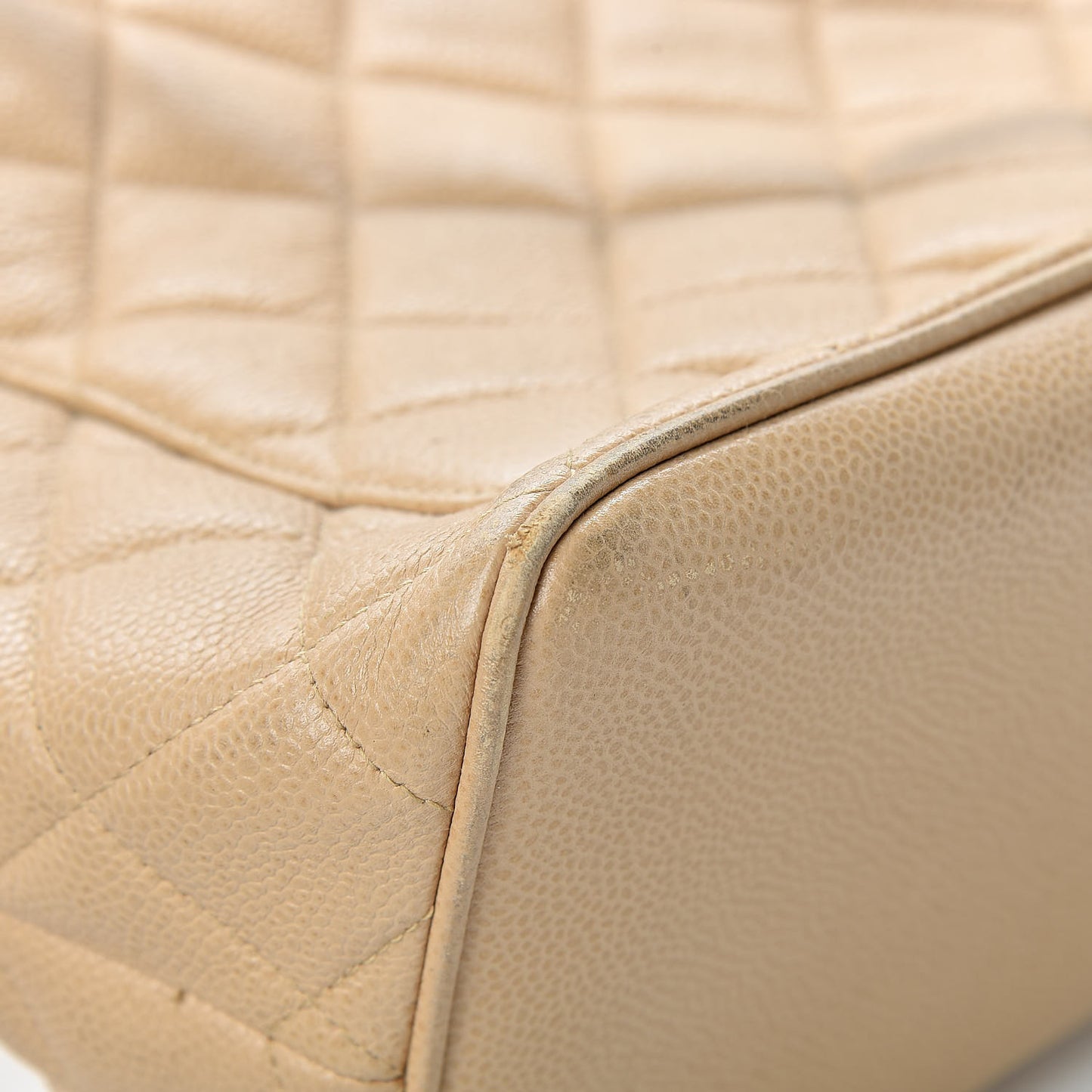 Caviar Quilted Medallion Tote Beige