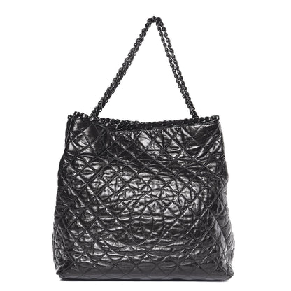 Chanel Glazed Calfskin Quilted Large Chain Me Tote Dark Grey 1 of 7