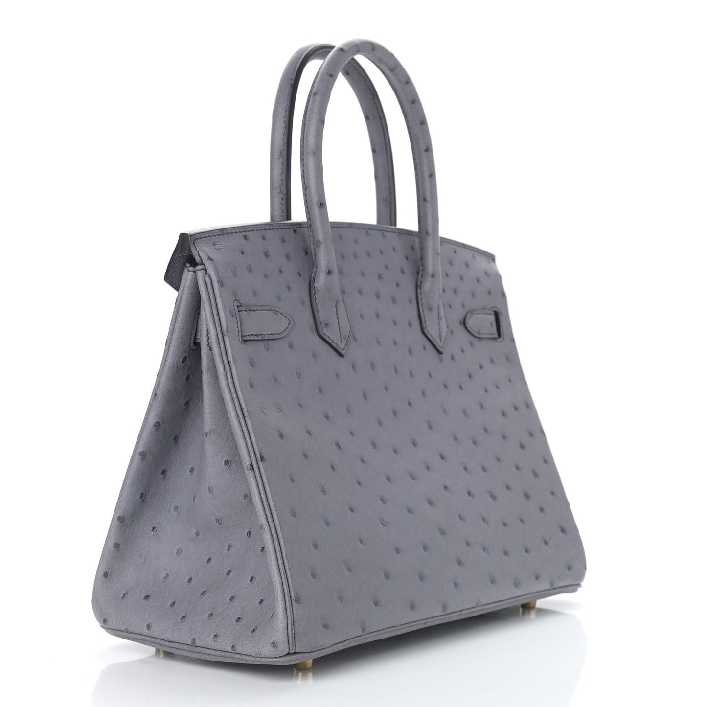 Ostrich Birkin 30 Gris Agate