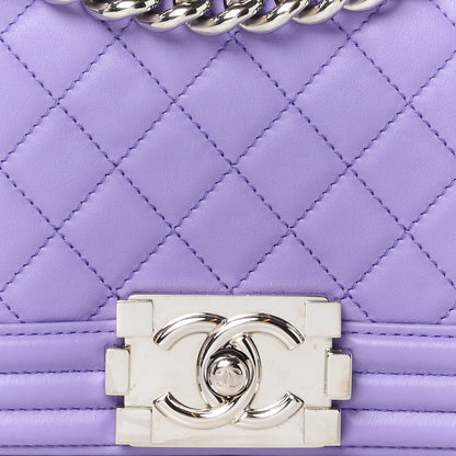 Chanel Lambskin Quilted Small Boy Flap Purple 8 of 11