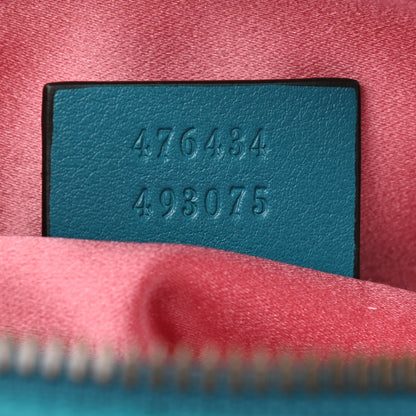 Gucci Velvet Matelasse Embroidered GG Marmont Belt Bag 85 34 Pavone Cyan 7 of 10