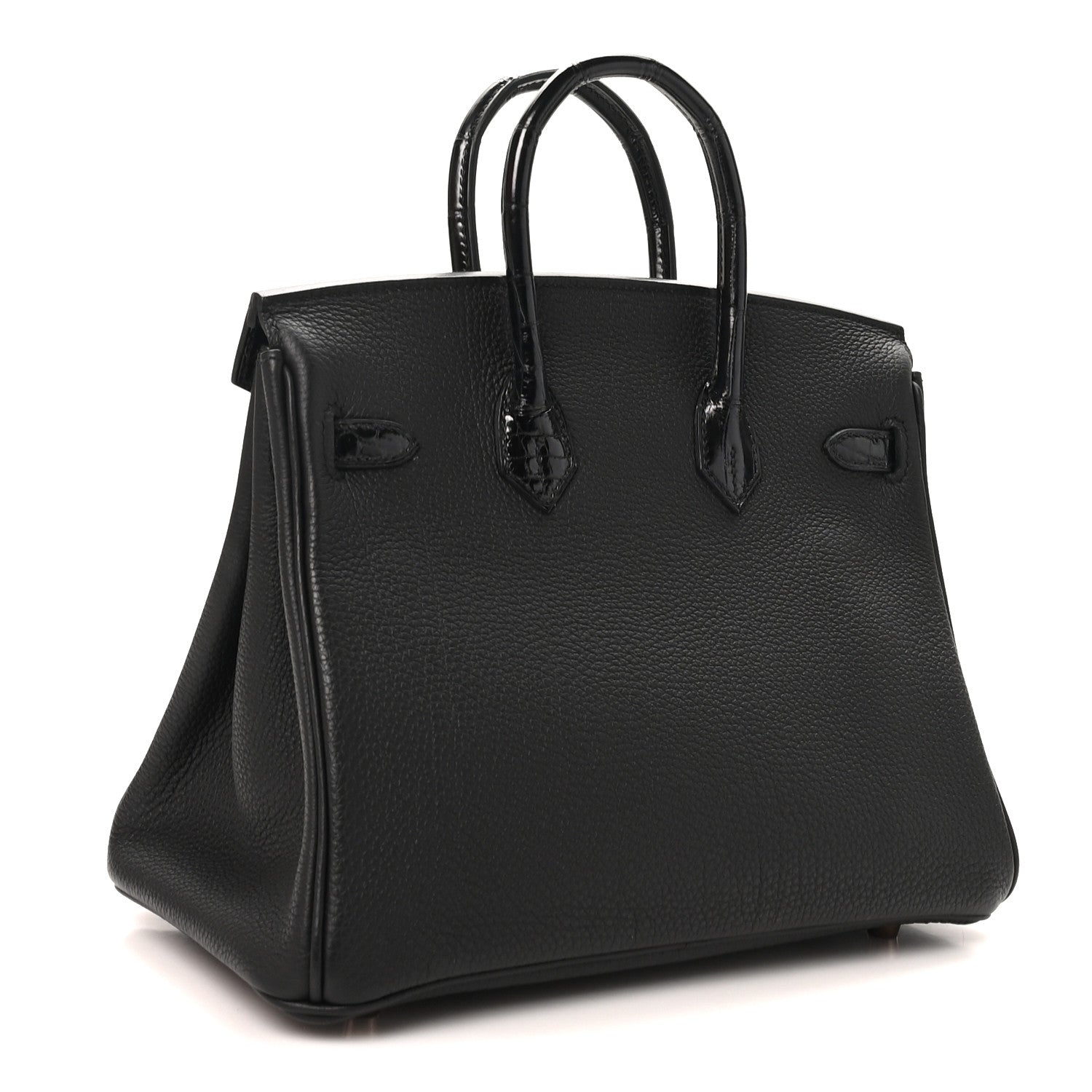 Hermes Togo Shiny Niloticus Crocodile Birkin Touch 25 Black 3 of 11
