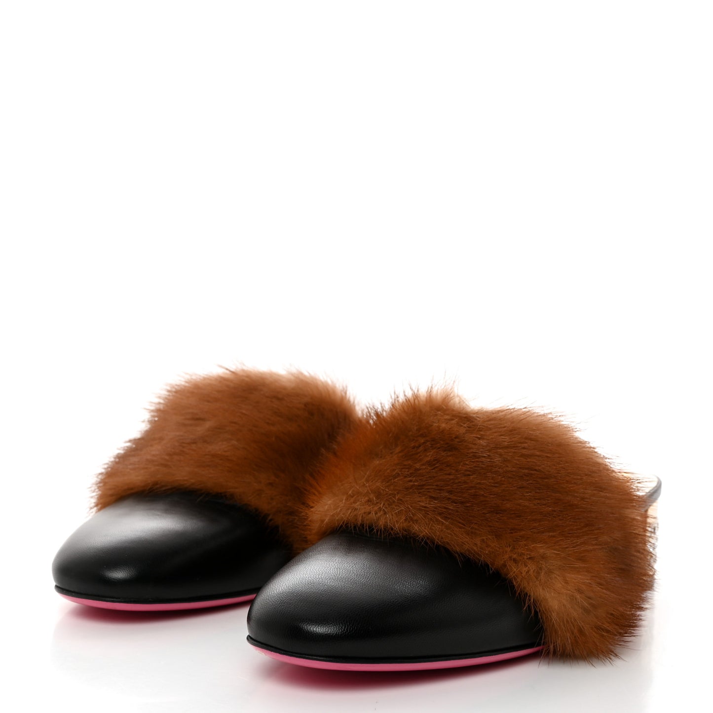 Mink Malaga Kid Crystal Candy Mules 38 Light Brown Black