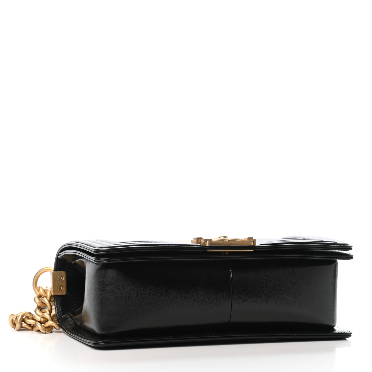 Chanel Metallic Glazed Calfskin Medium Boy Flap Black Gold 3 of 4