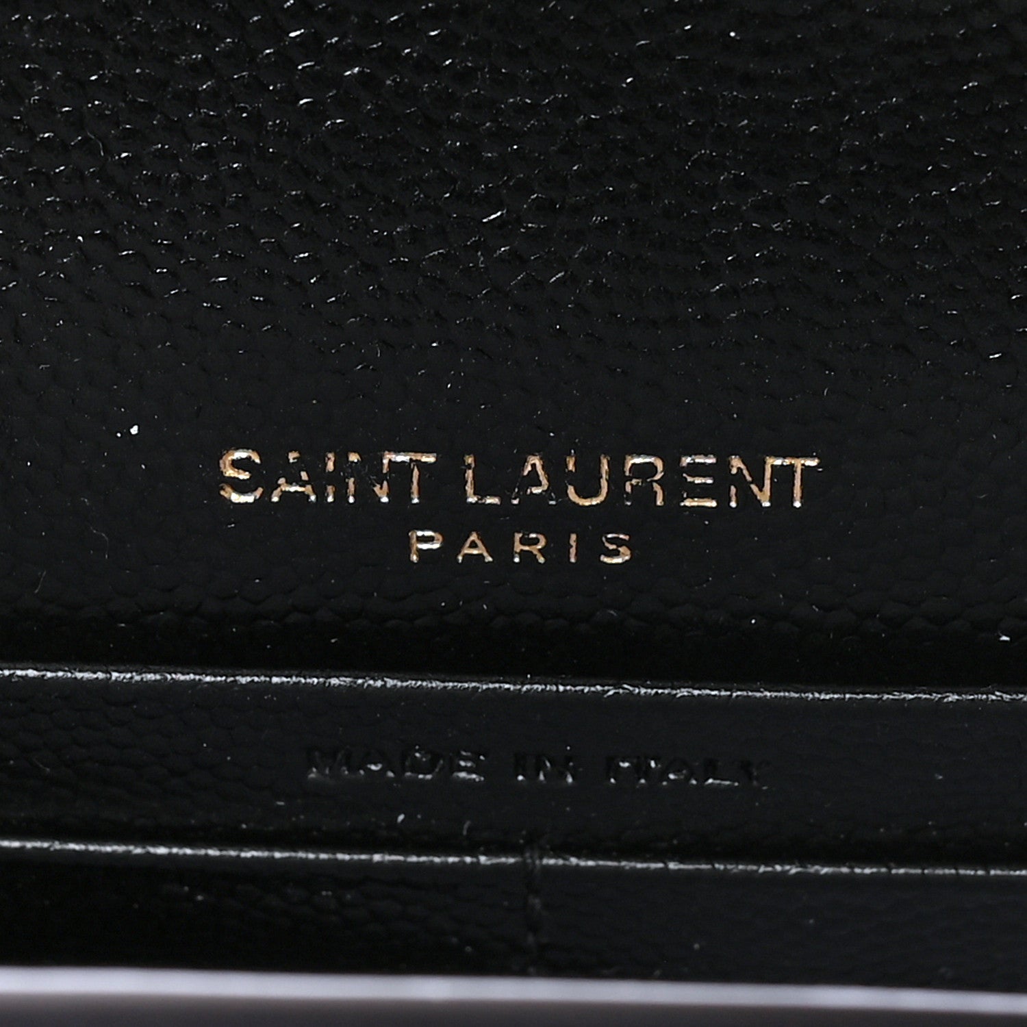 Saint Laurent Grain De Poudre Matelasse Chevron Monogram Envelope Chain Wallet Black 5 of 8
