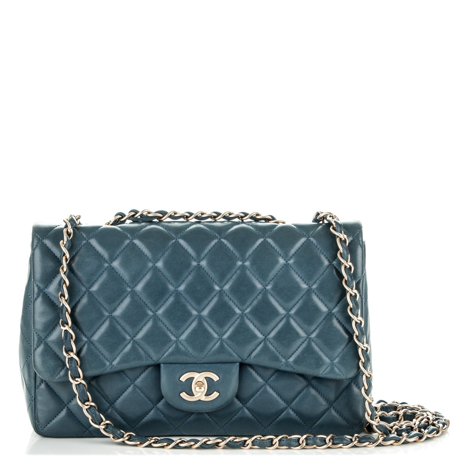 Chanel Lambskin Quilted Jumbo Single Flap Blue 1 of 7