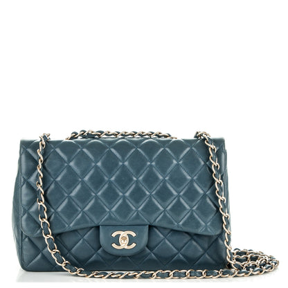 Chanel Lambskin Quilted Jumbo Single Flap Blue 1 of 7