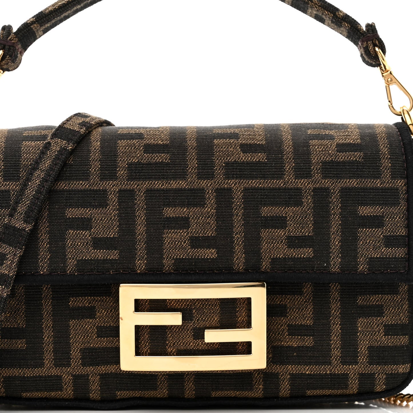 Fabric Jacquard FF 1974 Mini Baguette Tobacco Moro Black