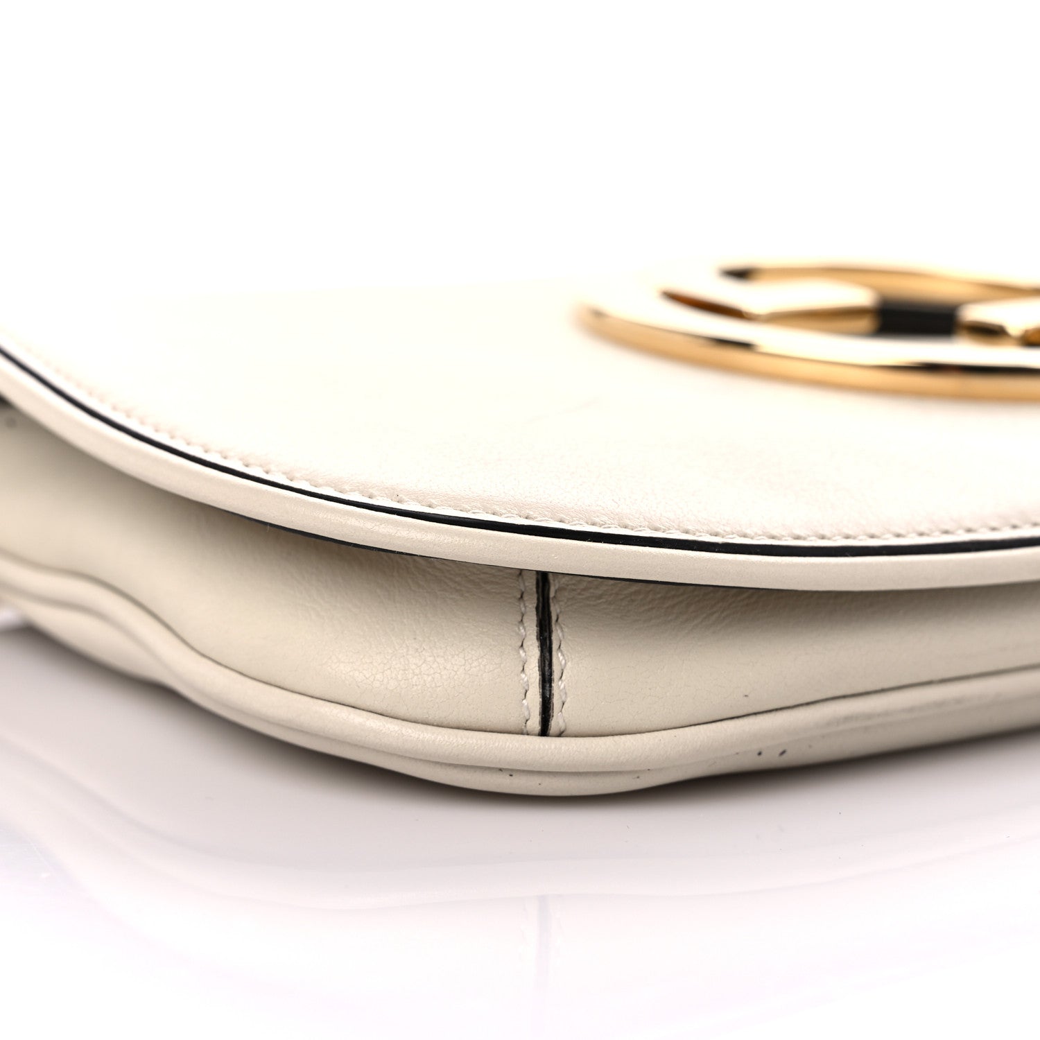 Gucci Roxy Calfskin Blondie Chain Shoulder Flap Bag Mystic White 7 of 9