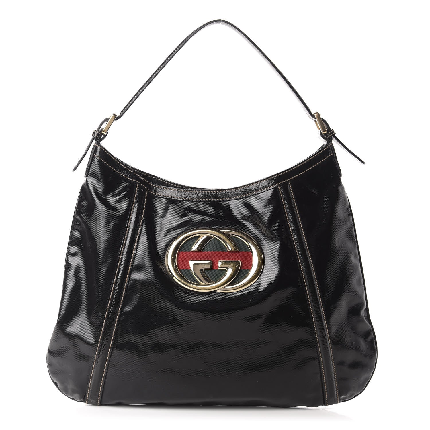 Gucci Dialux Medium Britt Shoulder Bag Black 1 of 10
