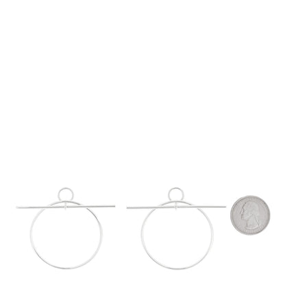 Hermes Sterling Silver MM Loop Earrings 2 of 5