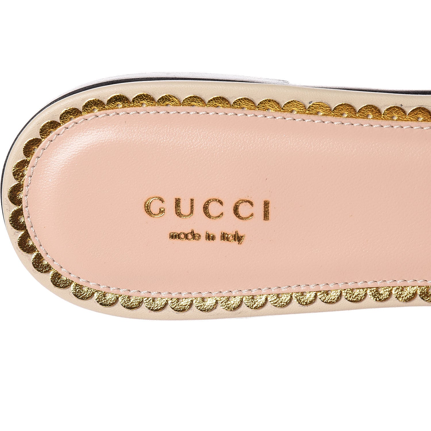 Gucci Nappa Queen Margaret Flat Slide Sandals 41 Vintage White 7 of 8