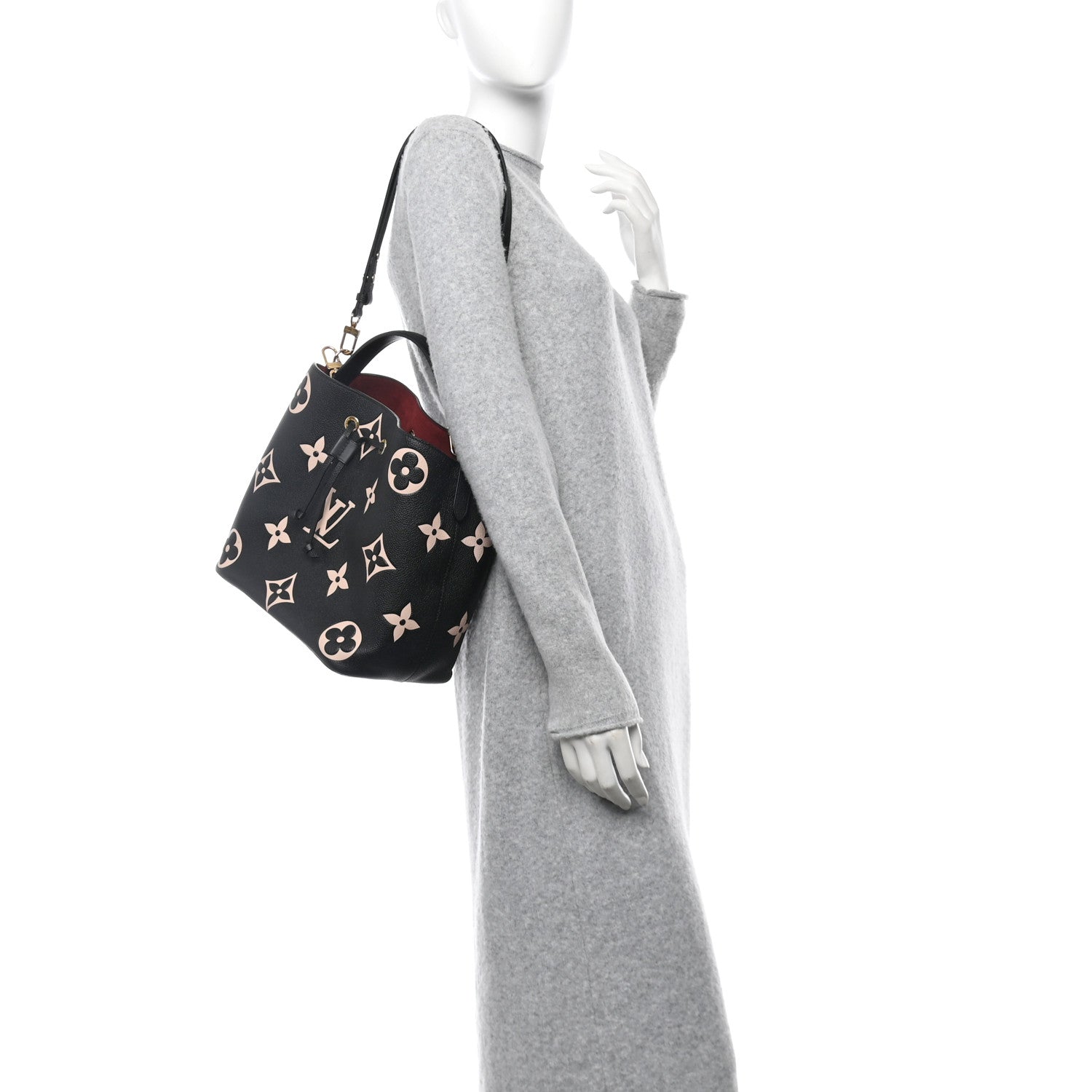 Louis Vuitton Empreinte Monogram Giant Neonoe MM Black Beige 2 of 11