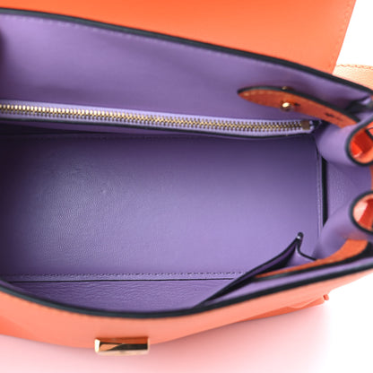 Versace Calfskin Medium La Medusa Top Handle Handbag Orange 5 of 8
