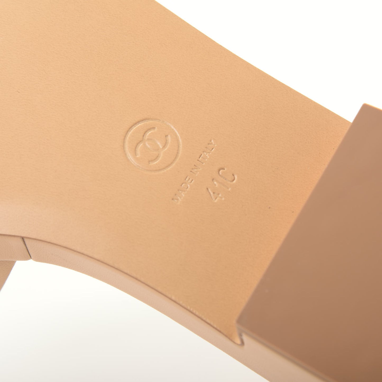 Lambskin Embroidered Logo Mule 41 Beige Black