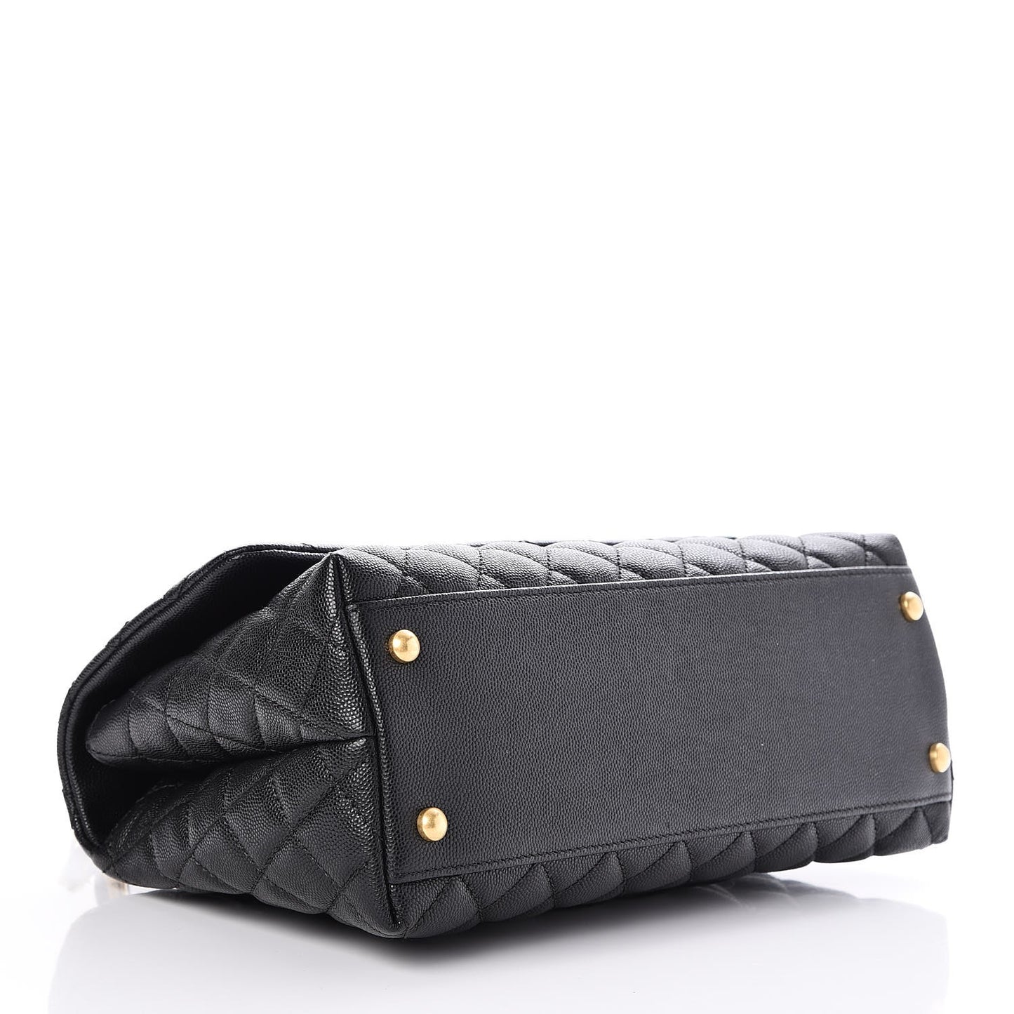 Caviar Quilted Small Coco Handle Flap Black
