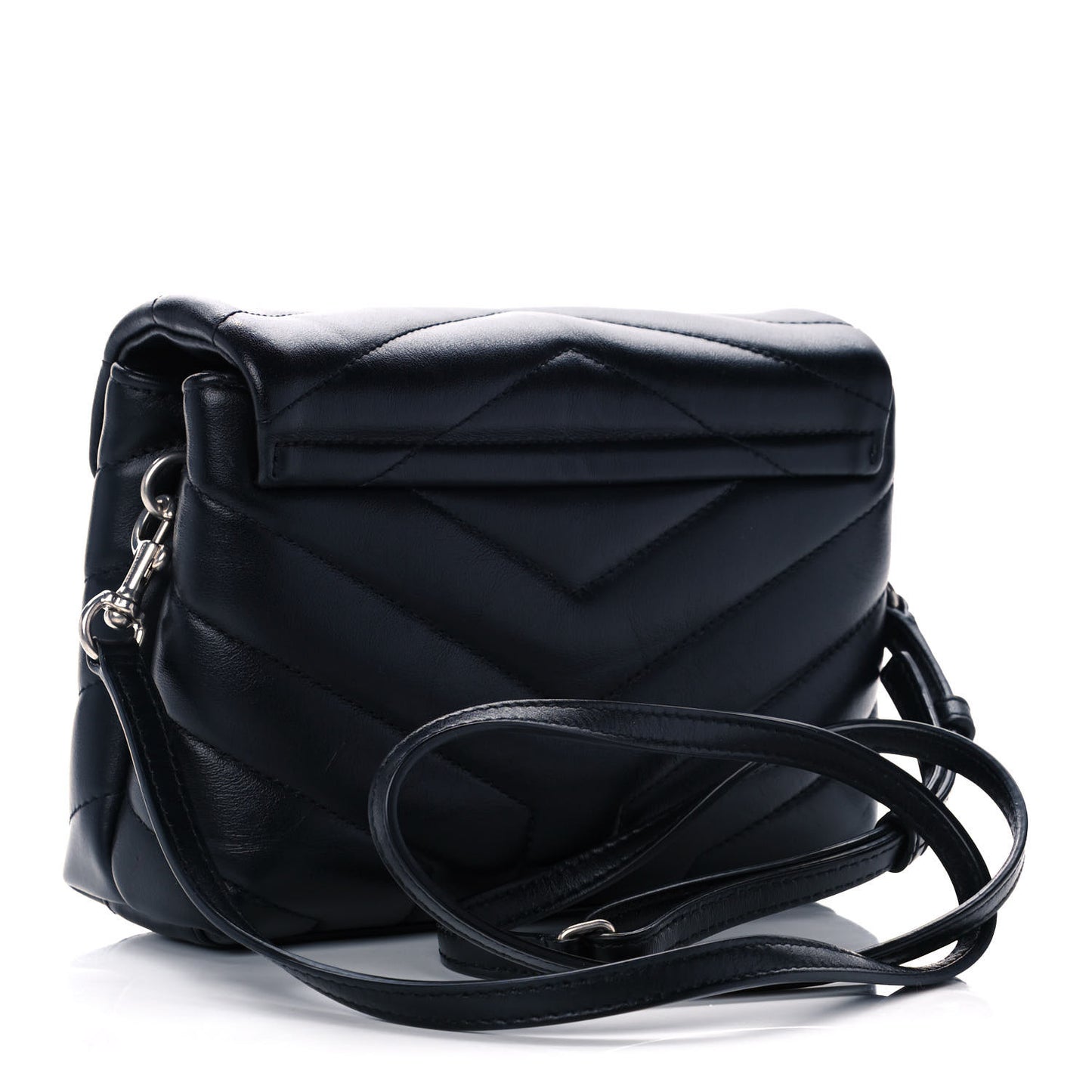 Calfskin Y Quilted Monogram Toy Loulou Crossbody Bag Black