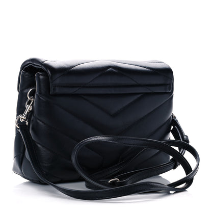 Saint Laurent Calfskin Y Quilted Monogram Toy Loulou Crossbody Bag Black 3 of 14
