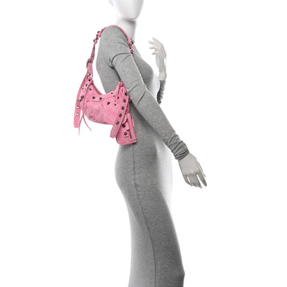 Balenciaga Denim BB Monogram Le Cagole Shoulder Bag XS Pink 2 of 11