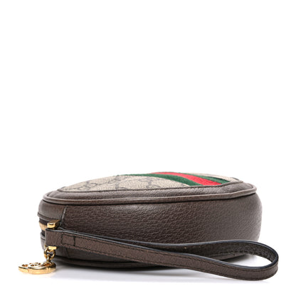 Gucci GG Supreme Monogram Web Ophidia Circle Wristlet Beige New Acero 4 of 7