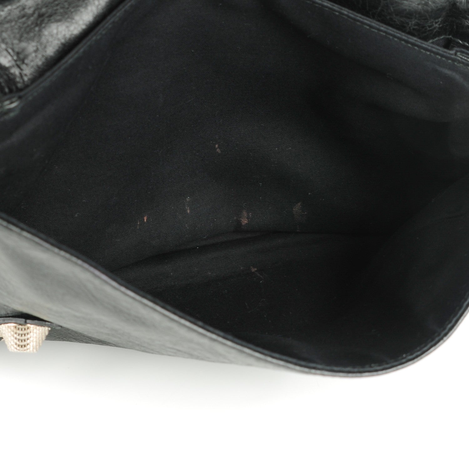Balenciaga Agneau Giant 21 Silver Hardware Envelope Clutch Black 7 of 7