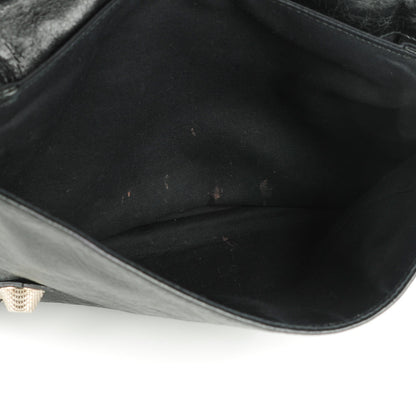 Balenciaga Agneau Giant 21 Silver Hardware Envelope Clutch Black 7 of 7