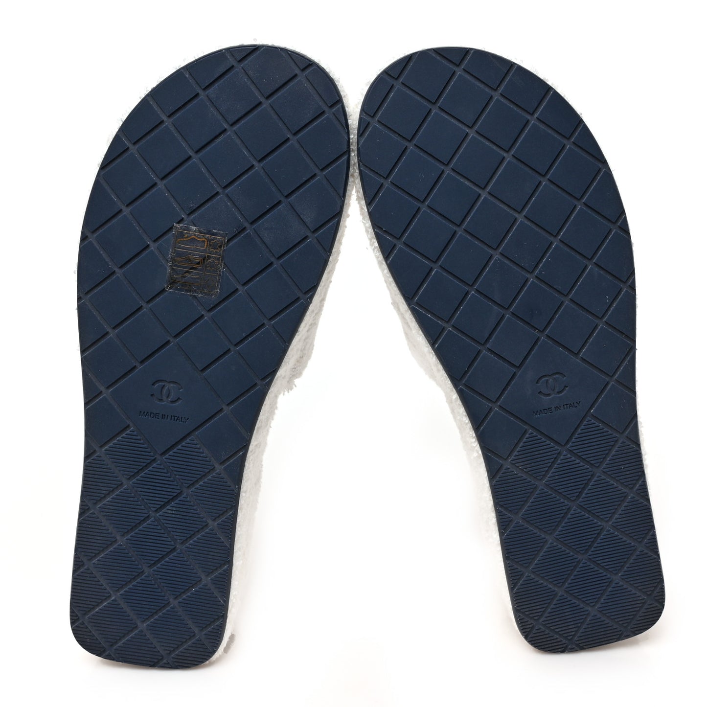 Terry CC Flat Mules Sandals 38 White Navy