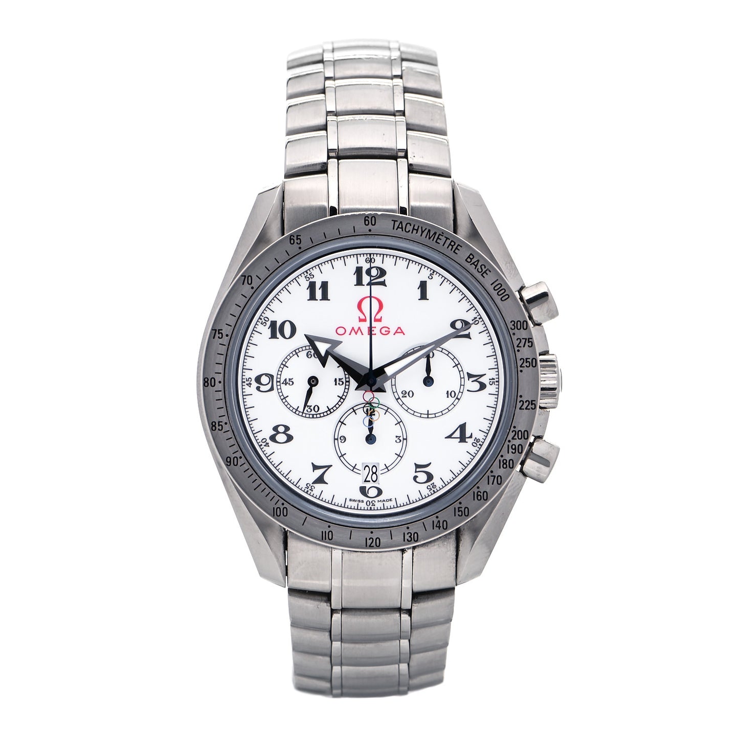 Stainless Steel 42mm Speedmaster Date Olympic Series Automatic Watch White 321.10.42.50.04.001