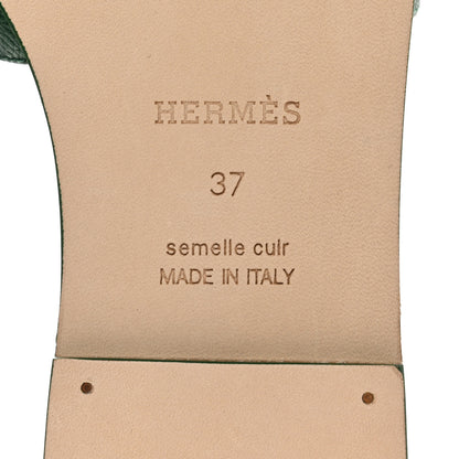Hermes Epsom Oran Sandals 37 Vert Cactus 6 of 9