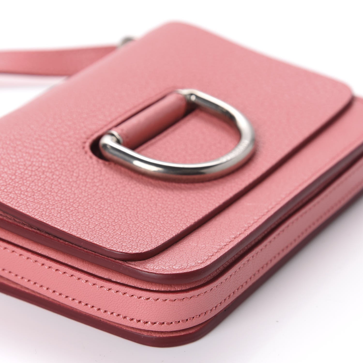 Burberry Goatskin Mini D-Ring Bag Bright Coral Pink 6 of 11