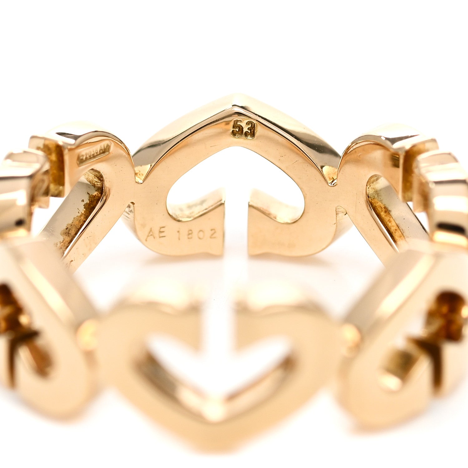Cartier 18K Yellow Gold Hearts and Symbols Ring 53 6.5 5 of 6