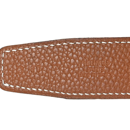 Hermes Box Togo 32mm Martelee H Belt 80 32 Black Gold 5 of 7
