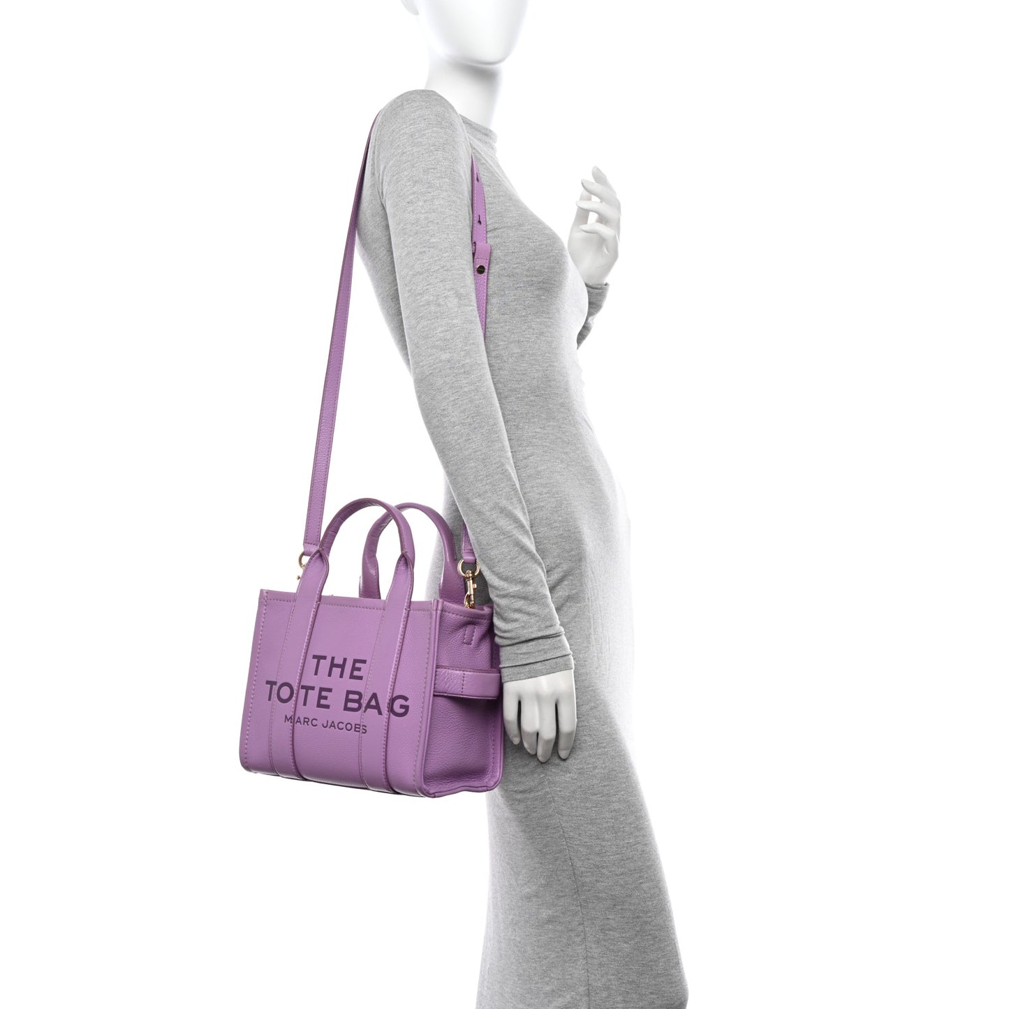 Grained Calfskin Small The Tote Bag Regal Orchid