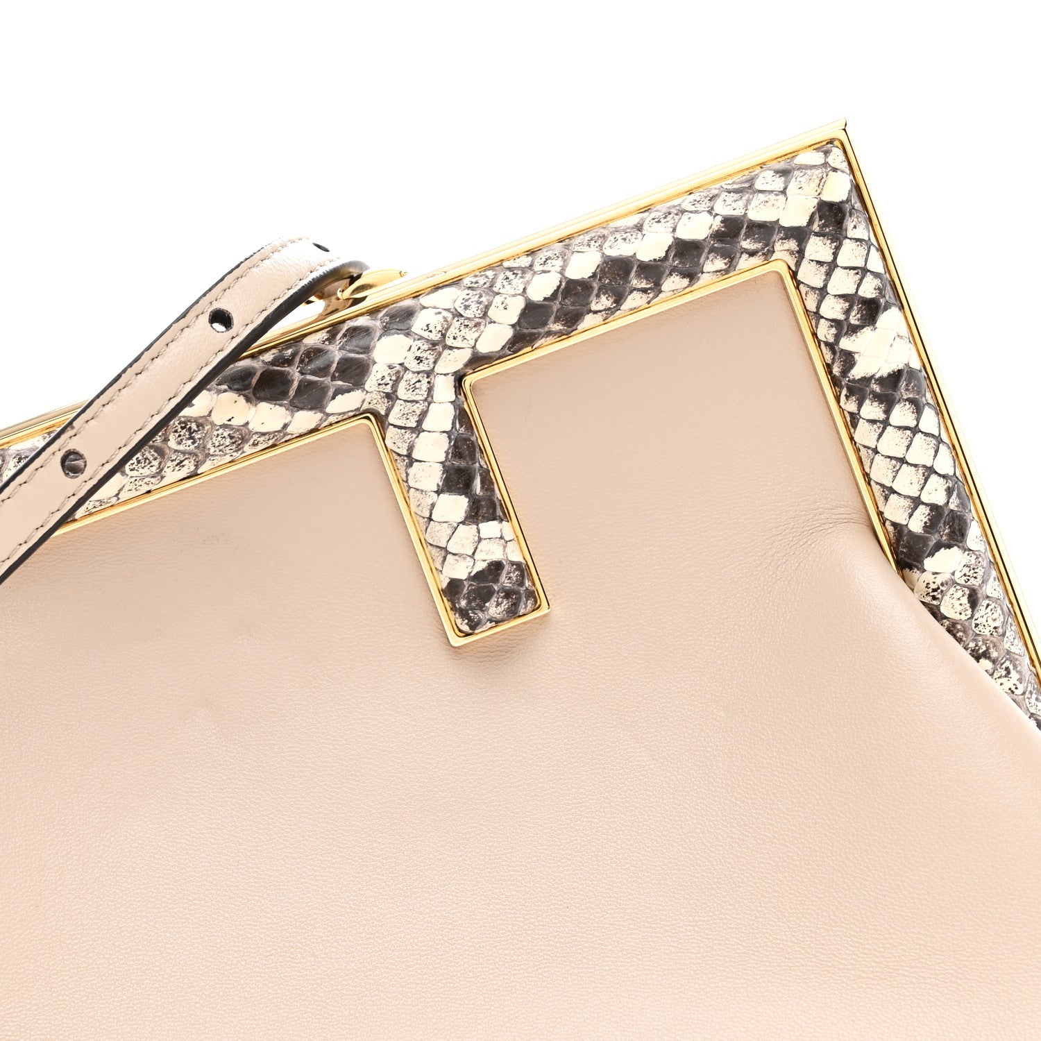 Fendi Shiny Nappa Snakeskin Small Fendi First Rosa Confetto Cipria