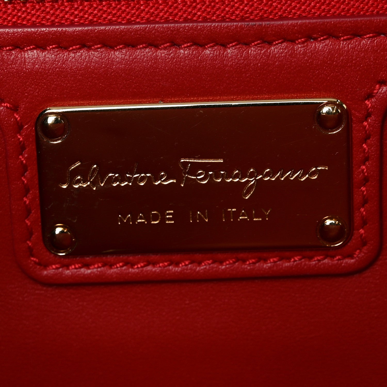 Salvatore Ferragamo Printed Calfskin Ginny Shoulder Bag Red 6 of 9