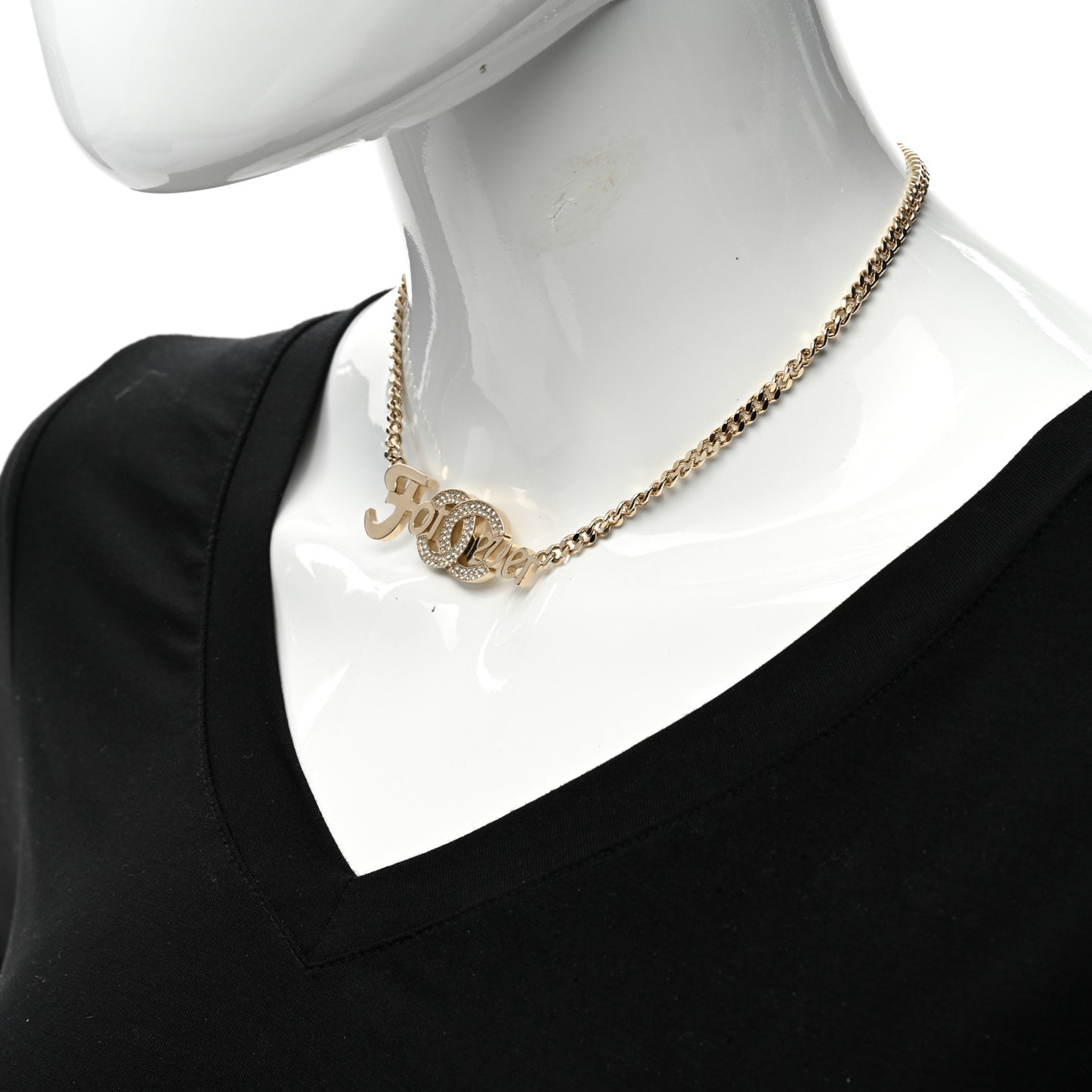 Crystal CC Forever Necklace Gold