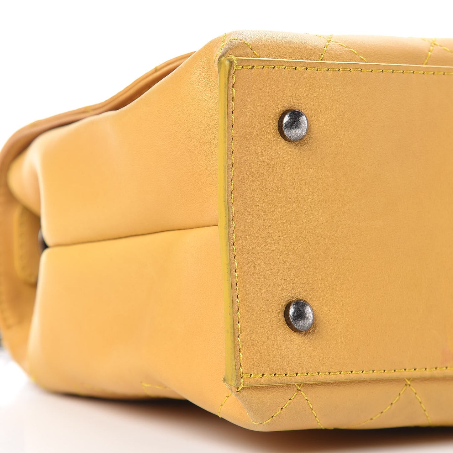 Calfskin Stitched Urban Luxury Top Handle Bag Yellow