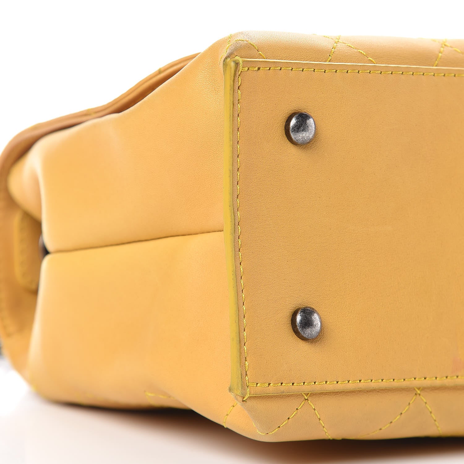 Chanel Calfskin Stitched Urban Luxury Top Handle Bag Yellow 9 of 20